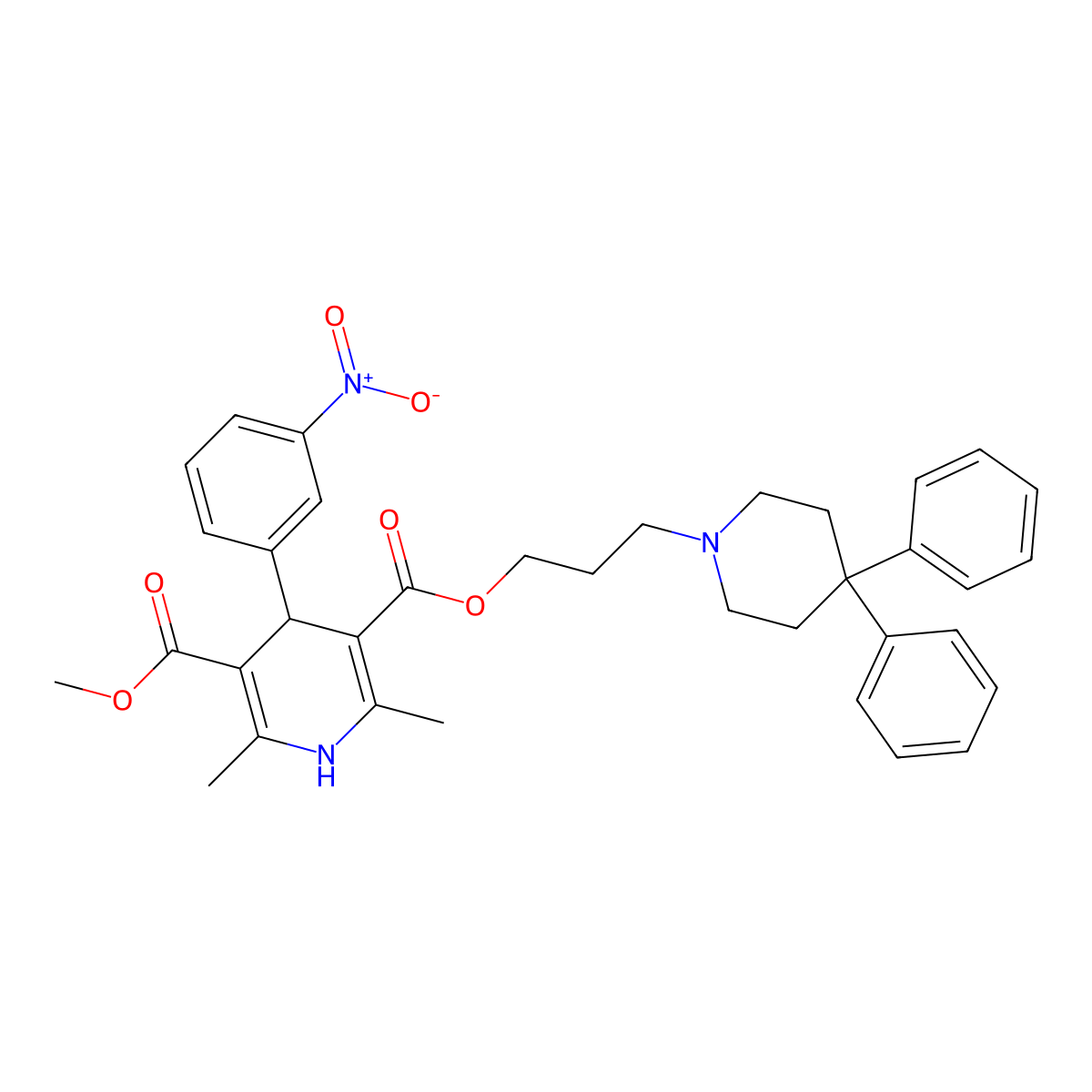 (+)-Niguldipine molecular structure, CAS 120054-86-6