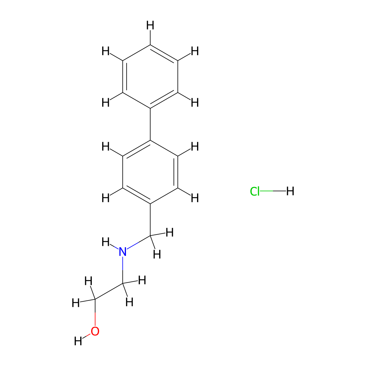 2-[(4-Biphenylylmethyl)amino]ethanol hydrochloride molecular structure, CAS 120060-16-4