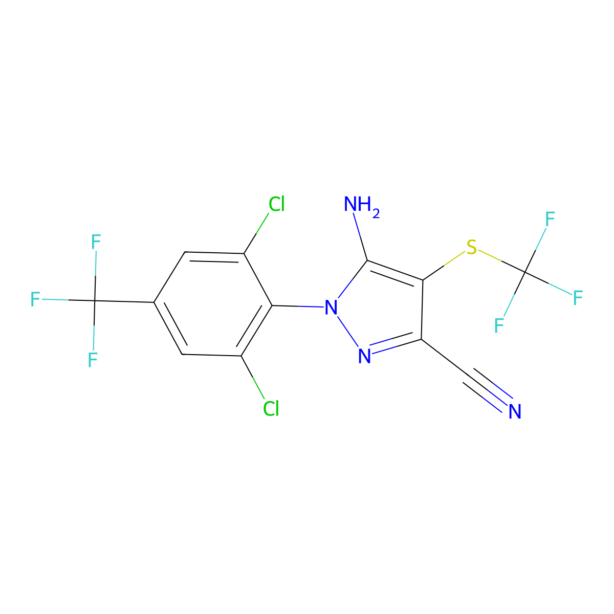 Fipronil sulfide molecular structure, CAS 120067-83-6