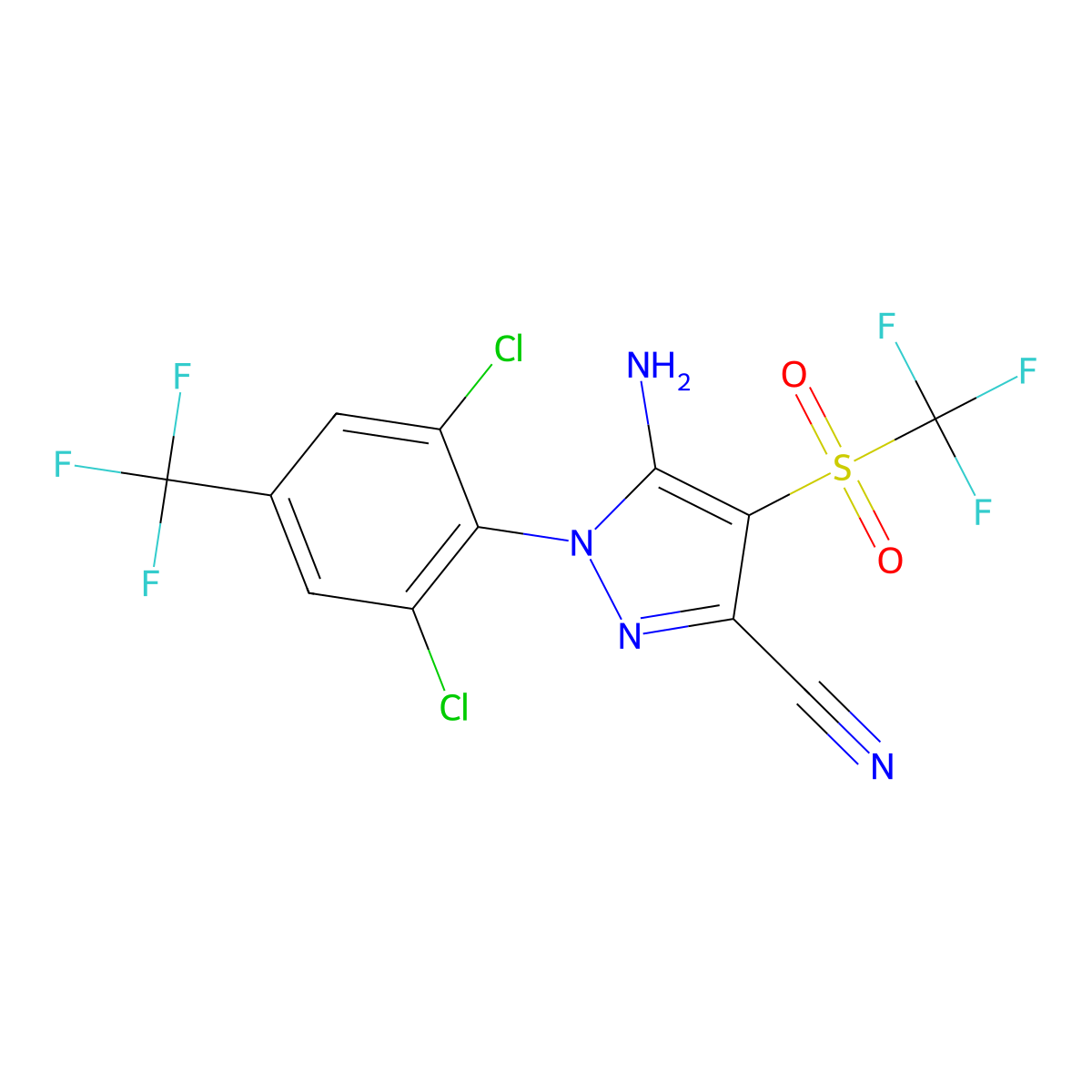 Fipronil sulfone molecular structure, CAS 120068-36-2