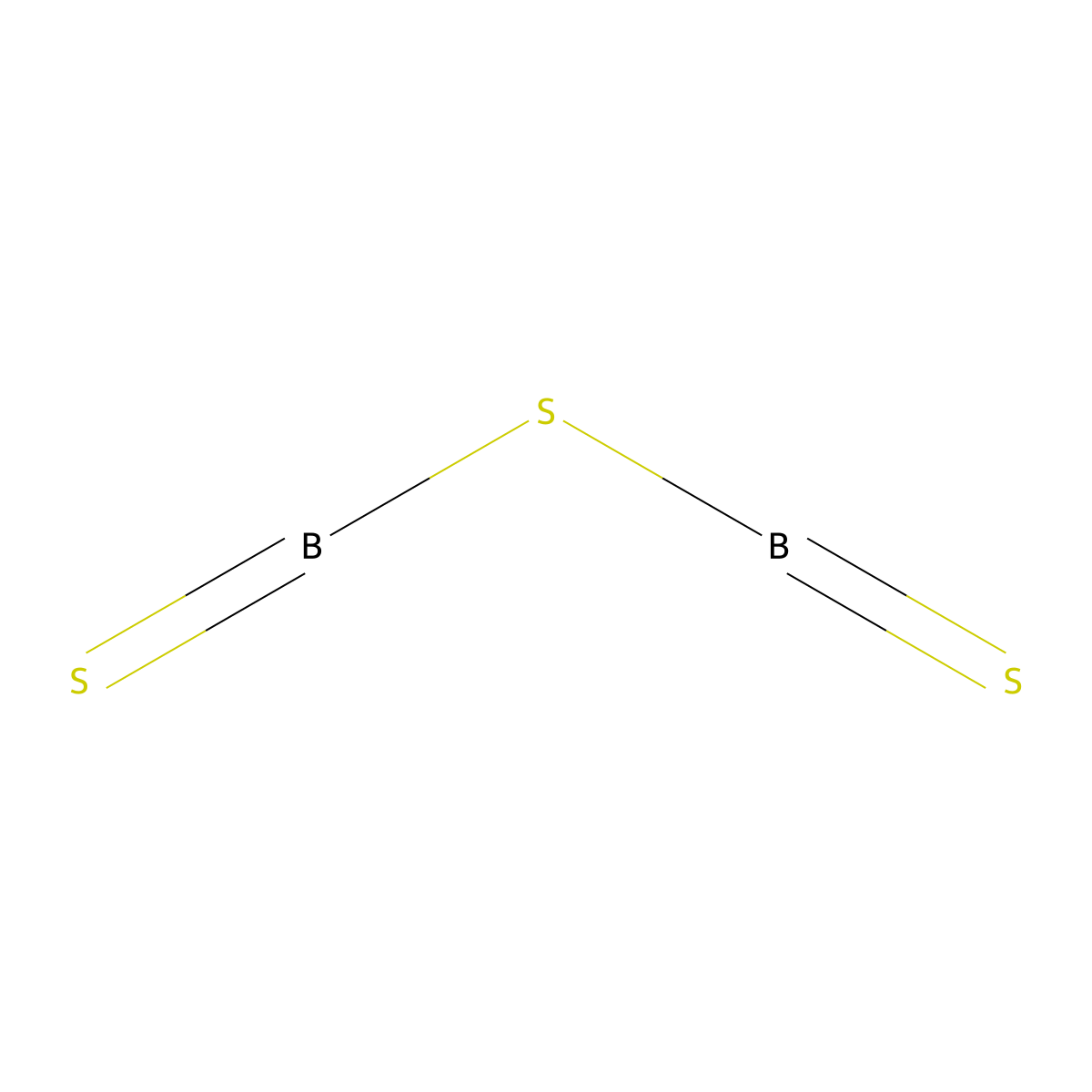 Boron sulfide (B2S3) molecular structure, CAS 12007-33-9