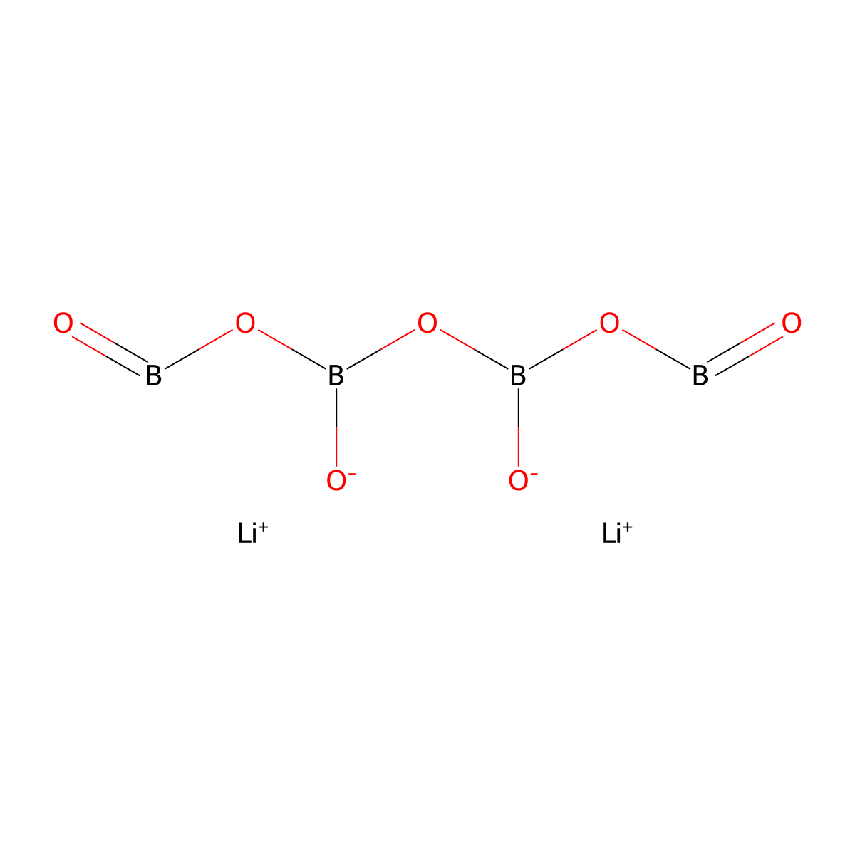 Dilithium;[oxido(oxoboranyloxy)boranyl]oxy-oxoboranyloxyborinate molecular structure, CAS 12007-60-2