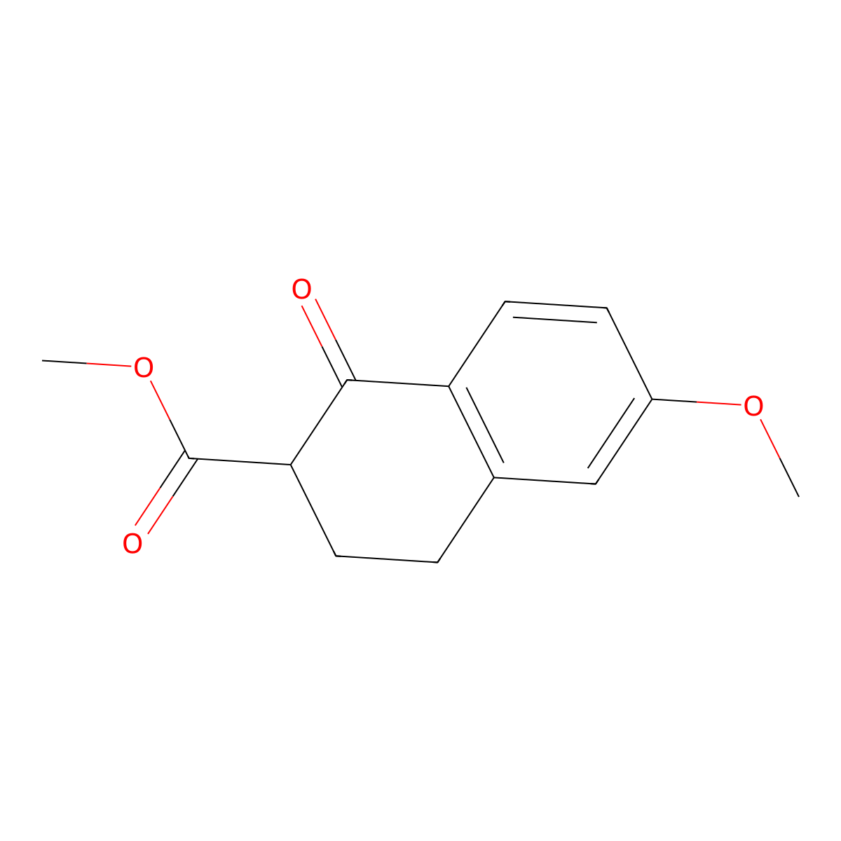 Methyl 6-methoxy-1-oxo-1,2,3,4-tetrahydronaphthalene-2-carboxylate molecular structure, CAS 120072-87-9