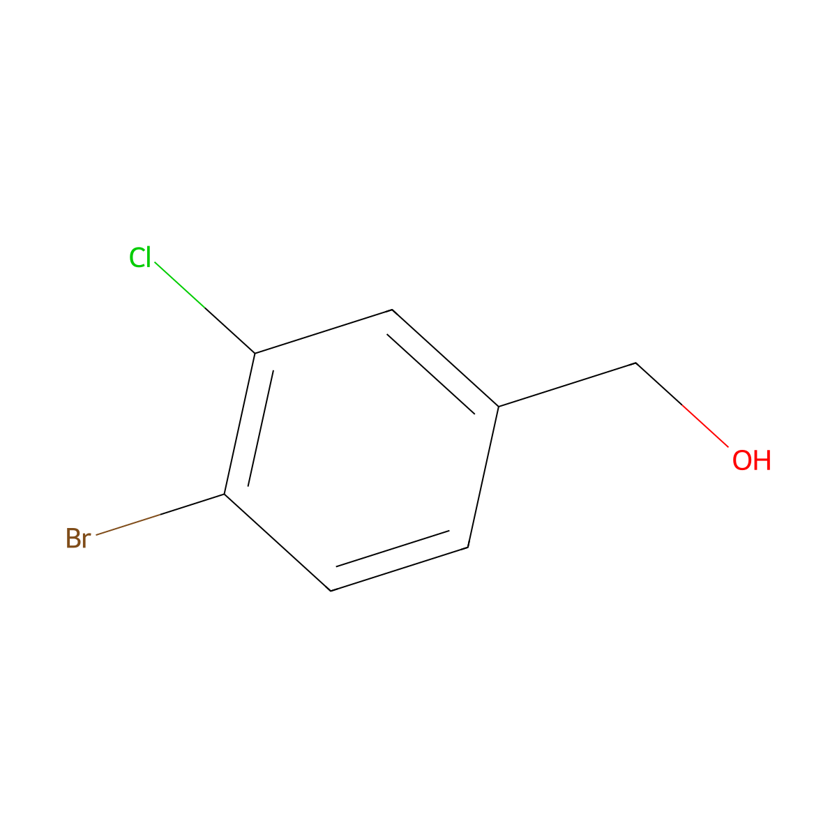 (4-Bromo-3-chlorophenyl)methanol molecular structure, CAS 120077-68-1