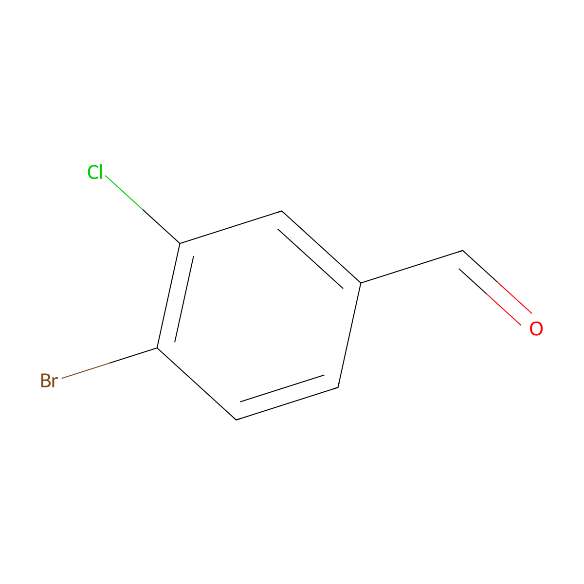 4-Bromo-3-chlorobenzaldehyde molecular structure, CAS 120077-69-2