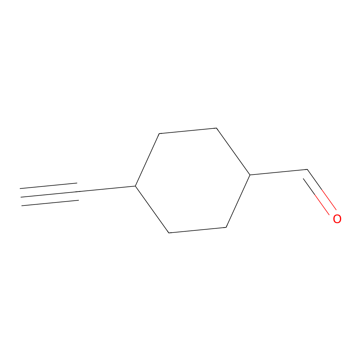 4-Ethynylcyclohexane-1-carbaldehyde molecular structure, CAS 120077-74-9