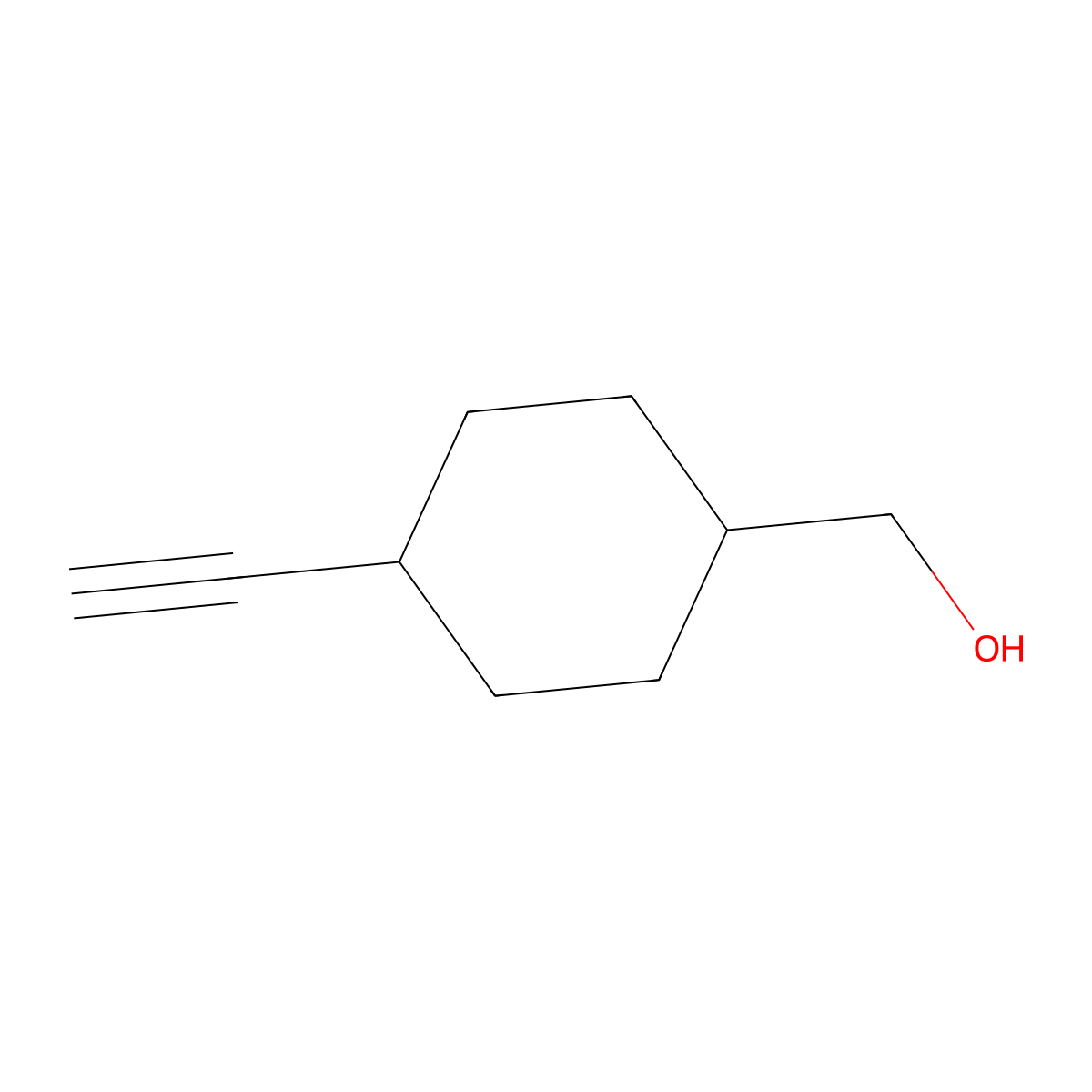 ((1r,4r)-4-Ethynylcyclohexyl)methanol molecular structure, CAS 120077-79-4