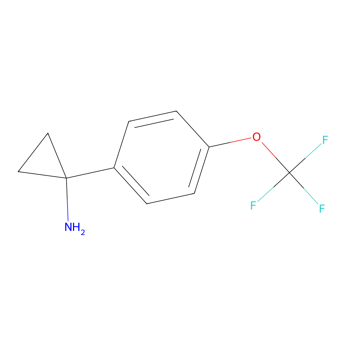 1-[4-(Trifluoromethoxy)phenyl]cyclopropan-1-amine molecular structure, CAS 1200798-12-4