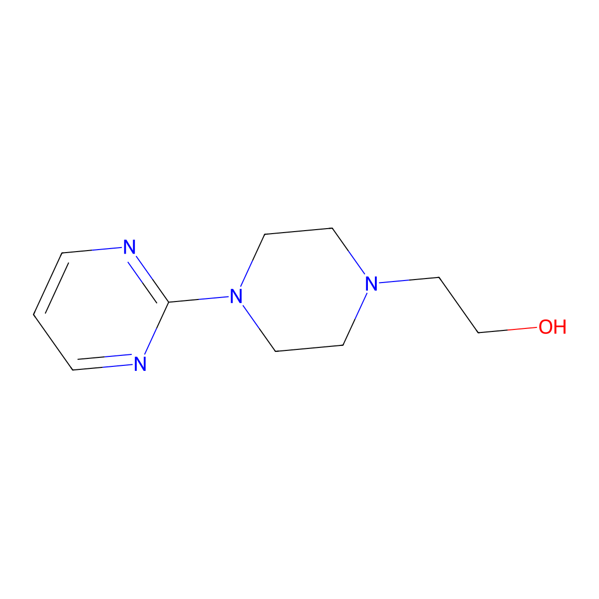 2-(4-(Pyrimidin-2-yl)piperazin-1-yl)ethan-1-ol molecular structure, CAS 120081-31-4
