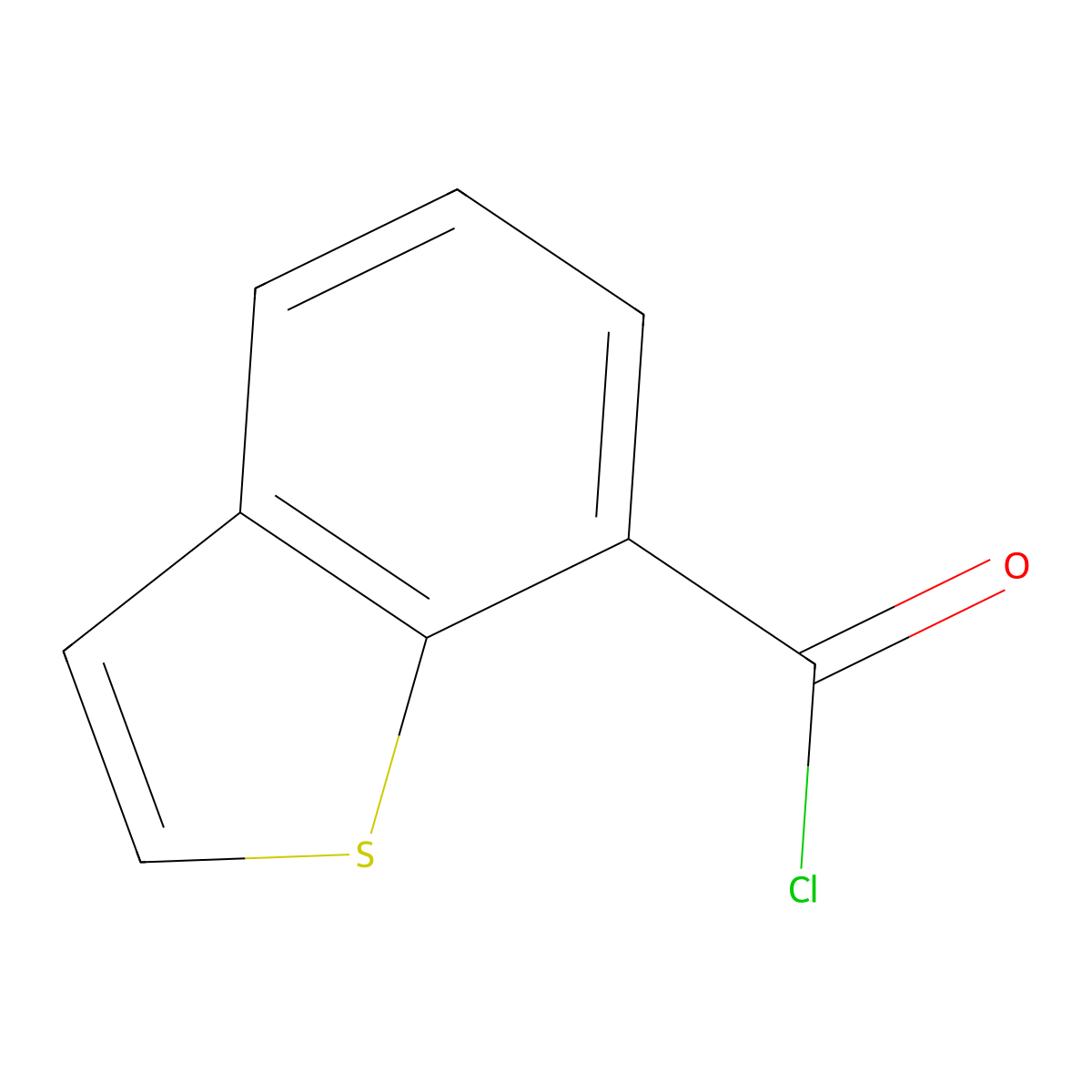 Benzo[b]thiophene-7-carbonyl chloride molecular structure, CAS 120081-47-2