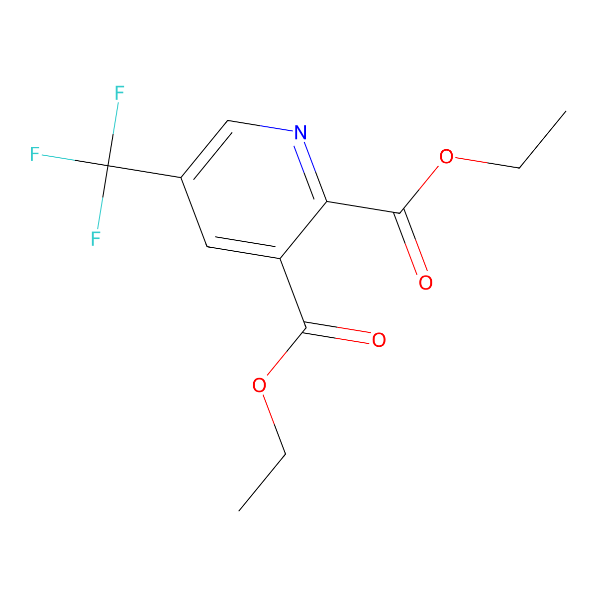 Diethyl 5-(trifluoromethyl)pyridine-2,3-dicarboxylate molecular structure, CAS 120083-60-5