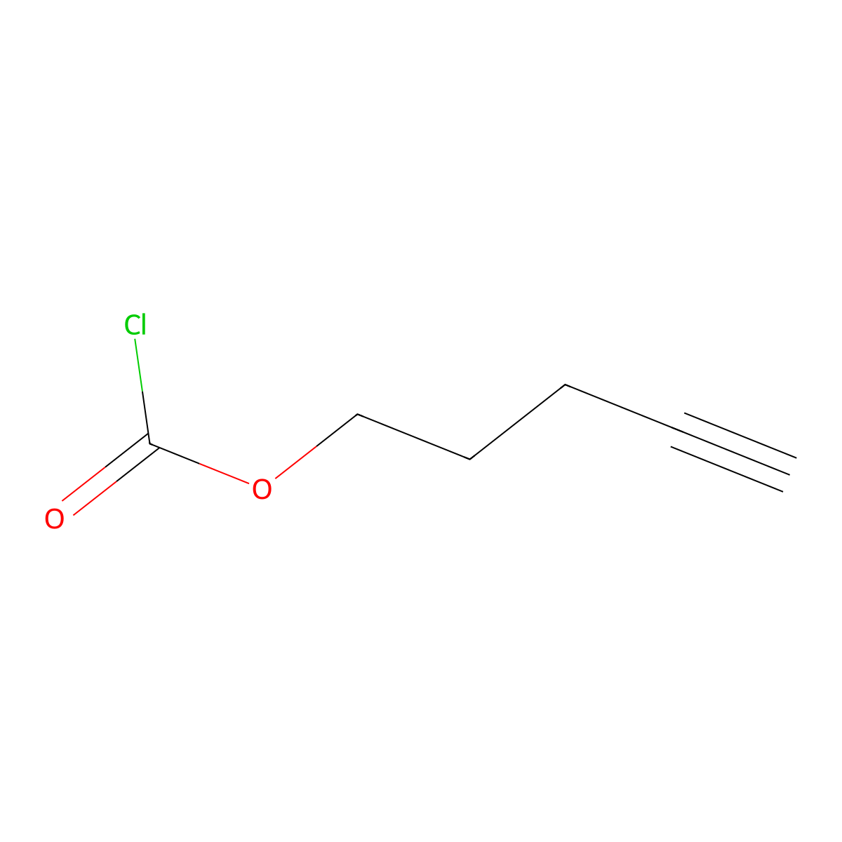 Pent-4-yn-1-yl carbonochloridate molecular structure, CAS 1200835-62-6