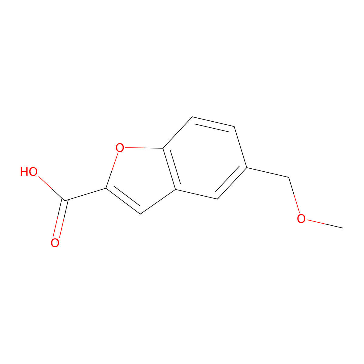 5-(Methoxymethyl)-1-benzofuran-2-carboxylic acid molecular structure, CAS 120088-87-1