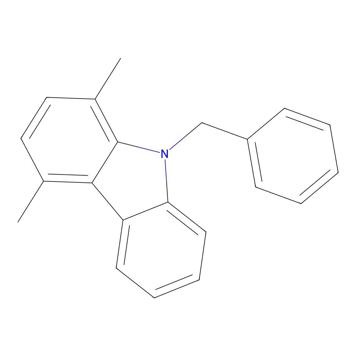 9-benzyl-1,4-dimethyl-9H-carbazole molecular structure, CAS 120090-53-1