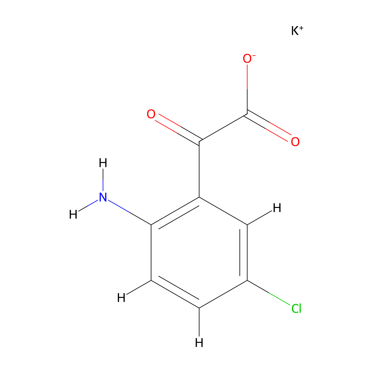 Potassium 2-(2-amino-5-chlorophenyl)-2-oxoacetate molecular structure, CAS 120095-20-7
