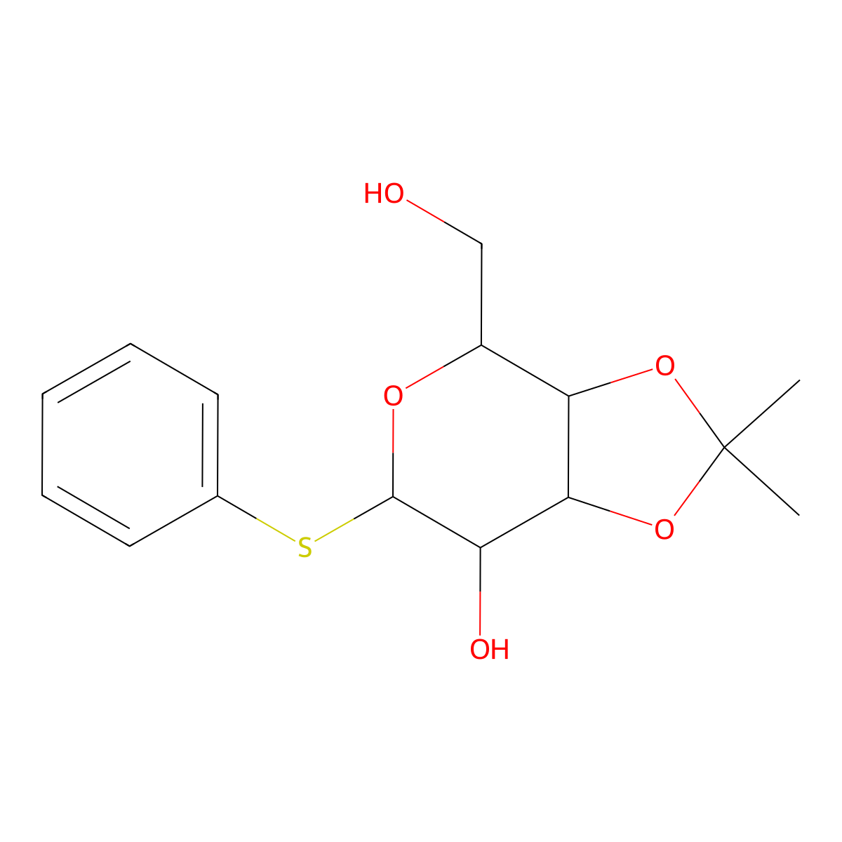 Phenyl 3,4-O-isopropylidene-b-D-thiogalactopyranoside molecular structure, CAS 120095-47-8