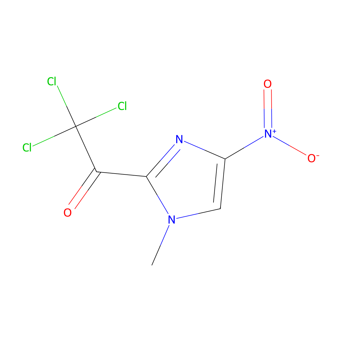 2,2,2-Trichloro-1-(1-methyl-4-nitro-1H-imidazol-2-yl)ethan-1-one molecular structure, CAS 120095-64-9