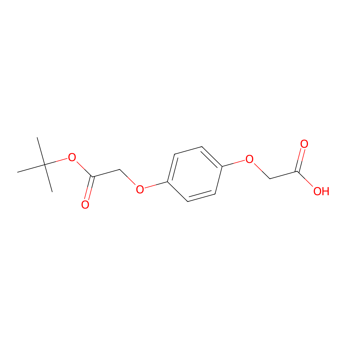 2-(4-(2-(Tert-butoxy)-2-oxoethoxy)phenoxy)acetic acid molecular structure, CAS 1200968-36-0