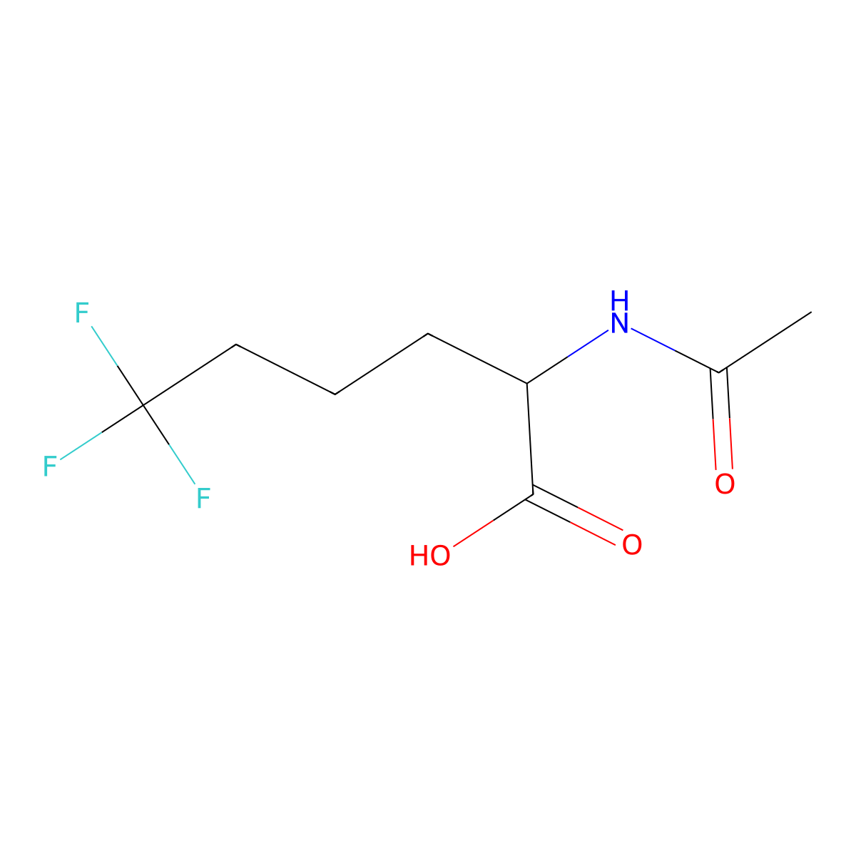 2-Acetamido-6,6,6-trifluorohexanoic acid molecular structure, CAS 120097-68-9