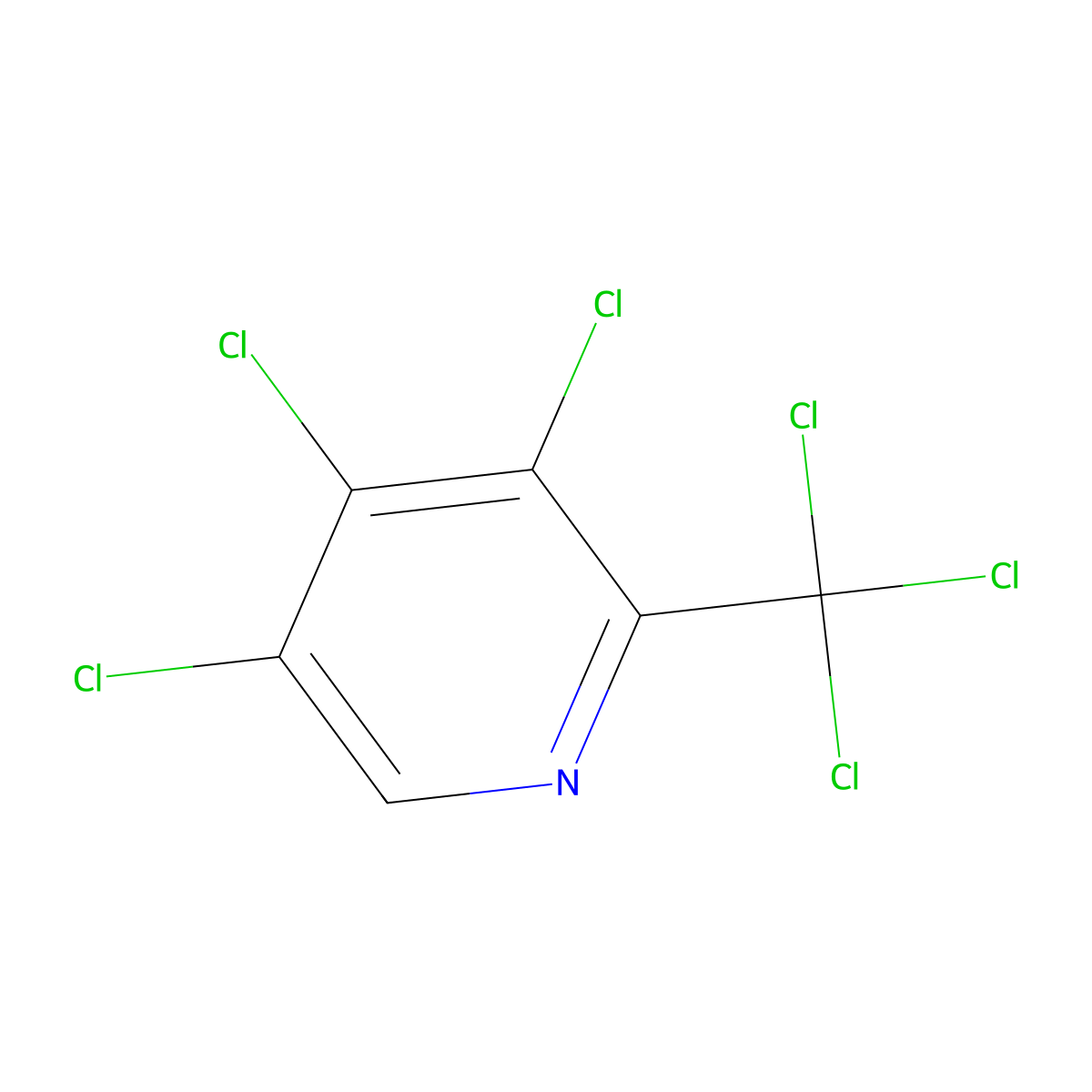 Pyridine, 3,4,5-trichloro-2-(trichloromethyl)- molecular structure, CAS 1201-30-5