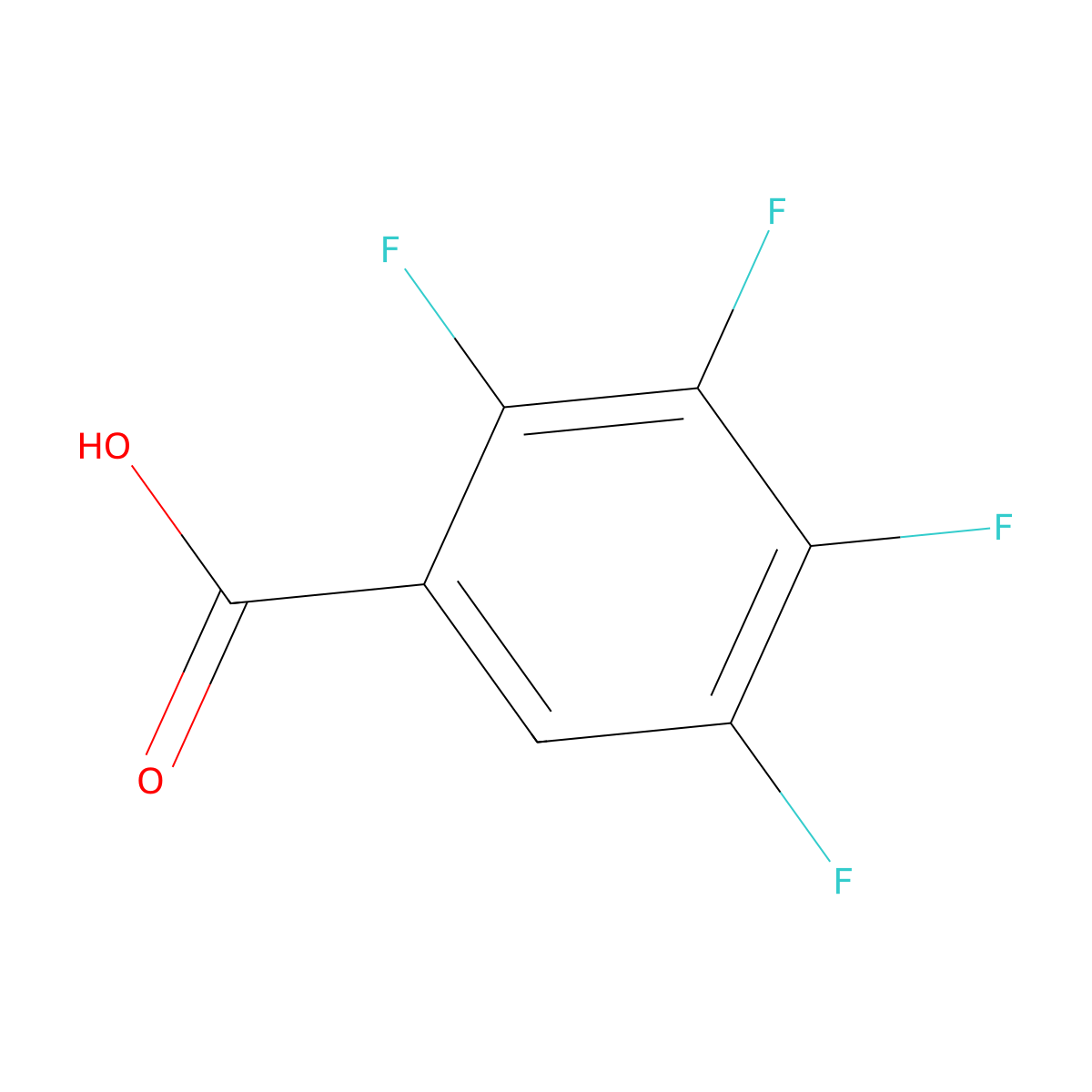 2,3,4,5-Tetrafluorobenzoic acid molecular structure, CAS 1201-31-6