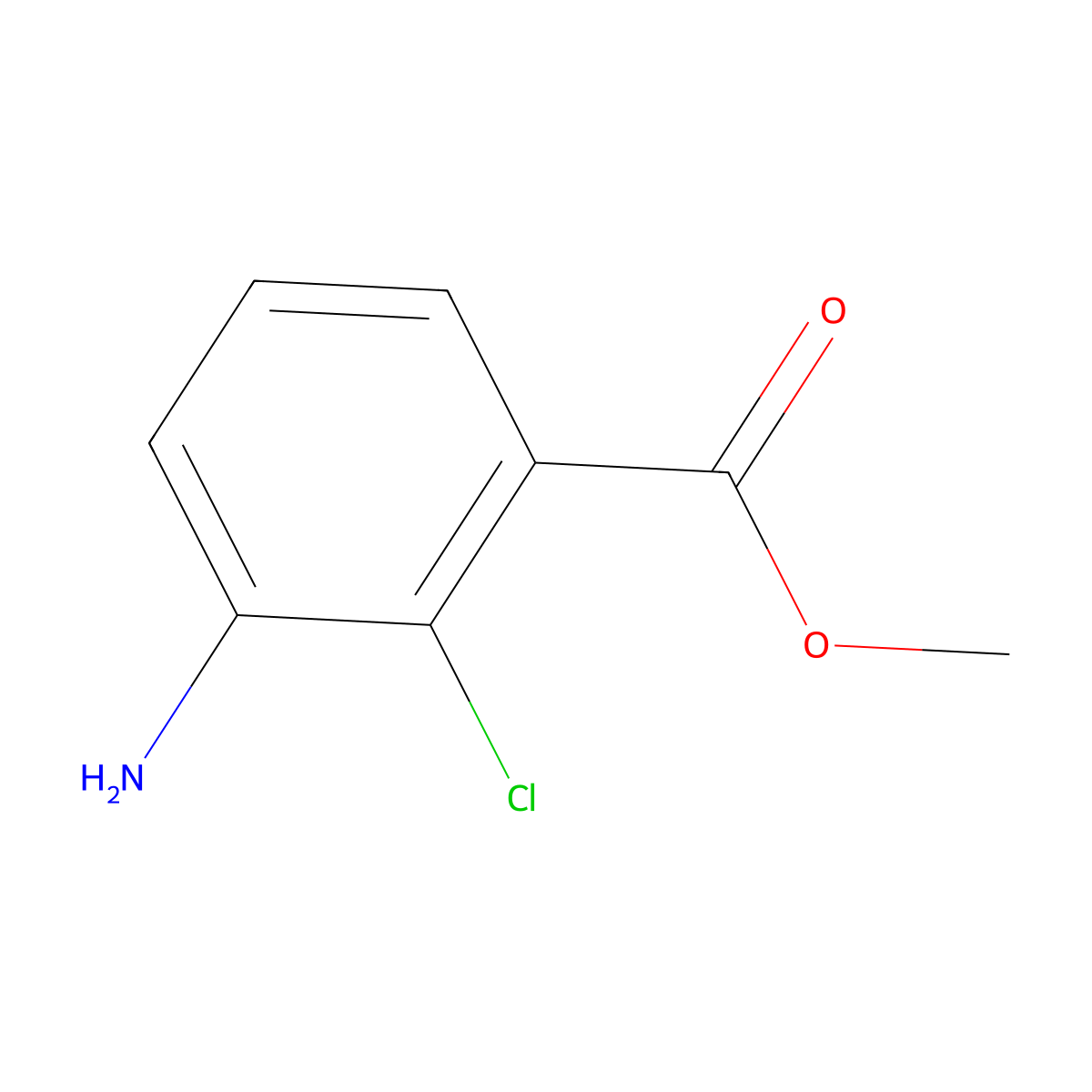 Methyl 3-amino-2-chlorobenzoate molecular structure, CAS 120100-15-4