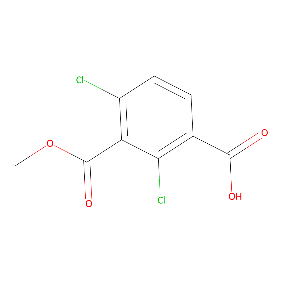 2,4-Dichloro-3-(methoxycarbonyl)benzoic acid molecular structure, CAS 120100-42-7