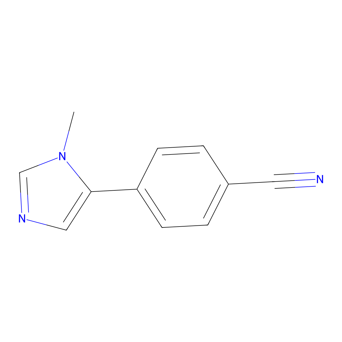 4-(1-methyl-1H-imidazol-5-yl)benzonitrile molecular structure, CAS 1201006-00-9