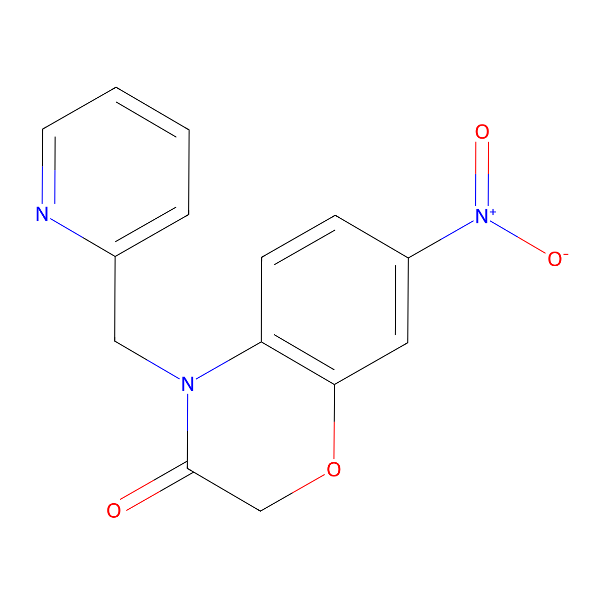 7-Nitro-4-(pyridin-2-ylmethyl)-2H-benzo[b][1,4]oxazin-3(4H)-one molecular structure, CAS 120101-66-8