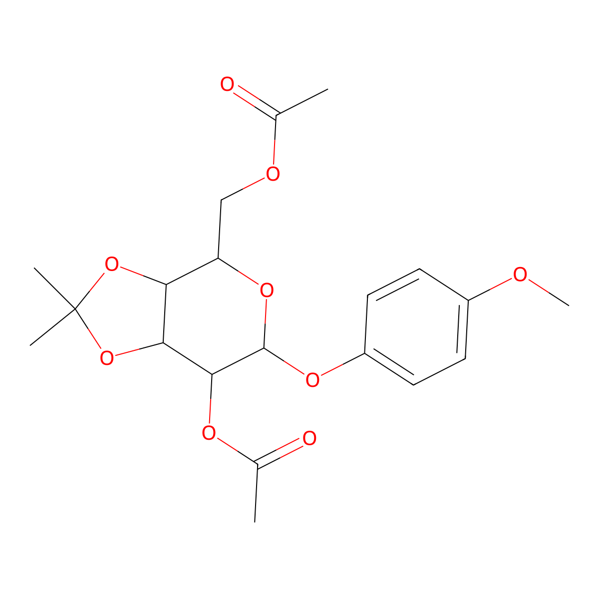 4-Methoxyphenyl 2,6-di-O-acetyl-3,4-O-isopropylidene-beta-D-galactopyranoside molecular structure, CAS 1201011-97-3