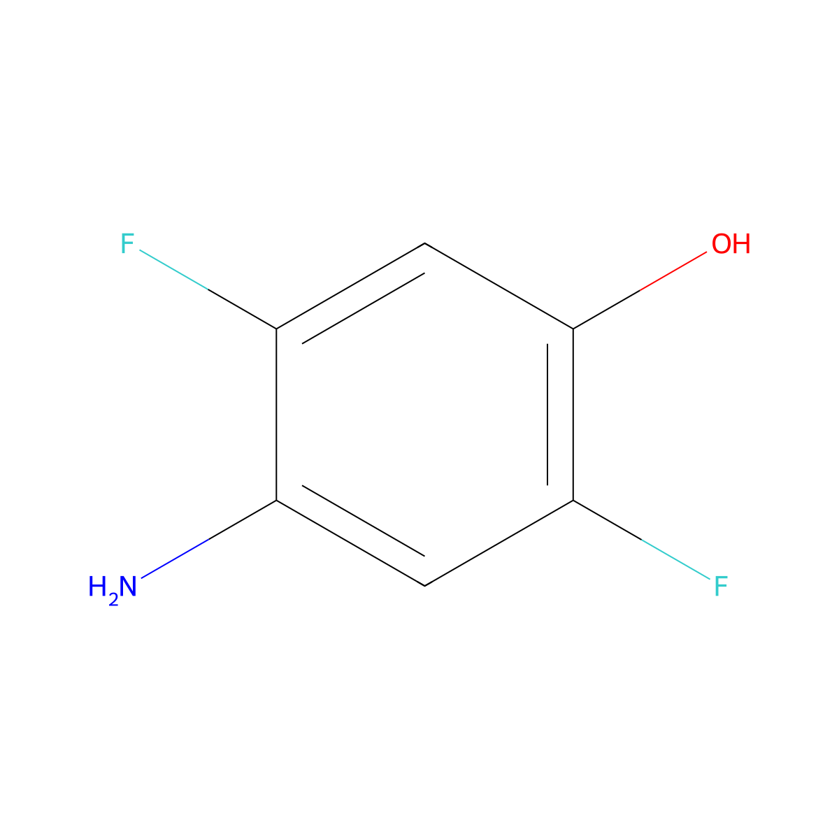 4-Amino-2,5-difluorophenol molecular structure, CAS 120103-19-7