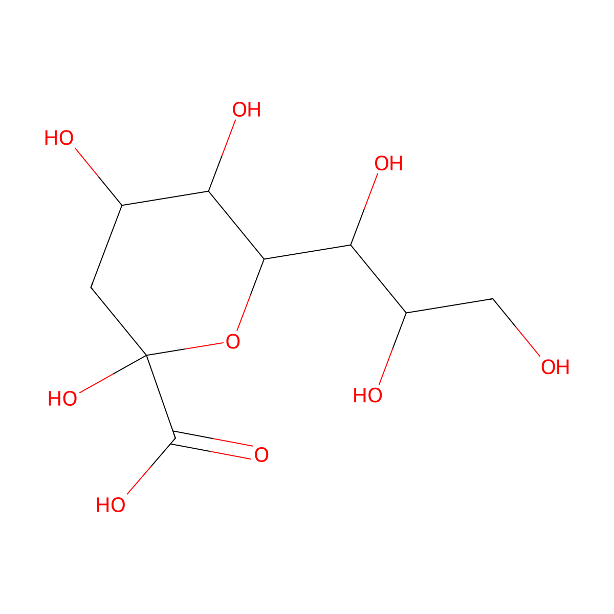 3-deoxy-D-glycero-beta-D-galacto-nonulosonic acid molecular structure, CAS 120104-31-6
