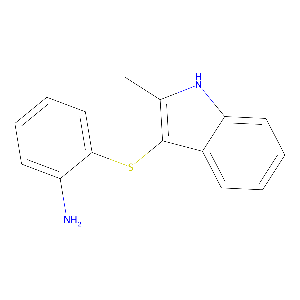 2-[(2-methyl-1H-indol-3-yl)sulfanyl]aniline molecular structure, CAS 120105-58-0