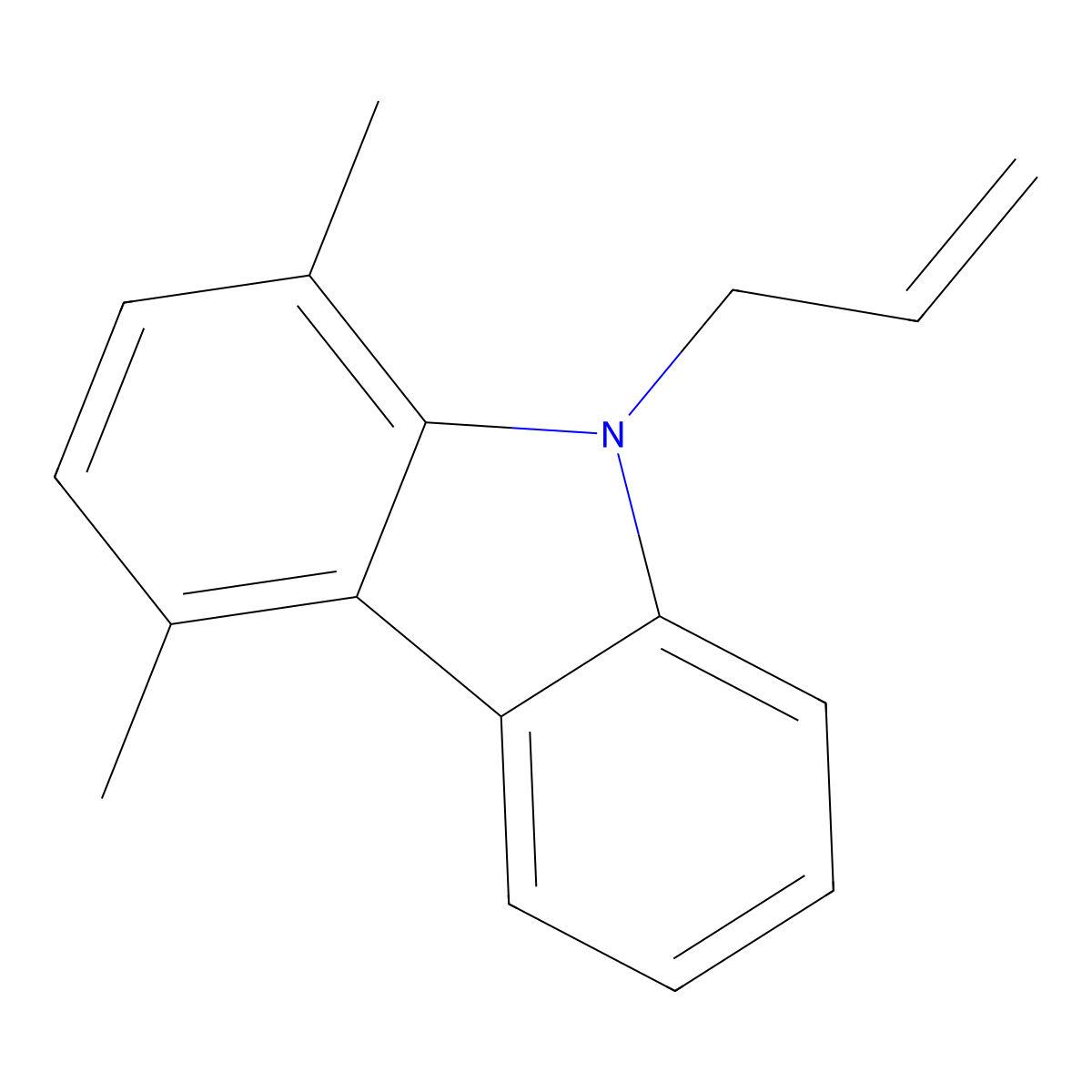 9-allyl-1,4-dimethyl-9H-carbazole molecular structure, CAS 120105-82-0