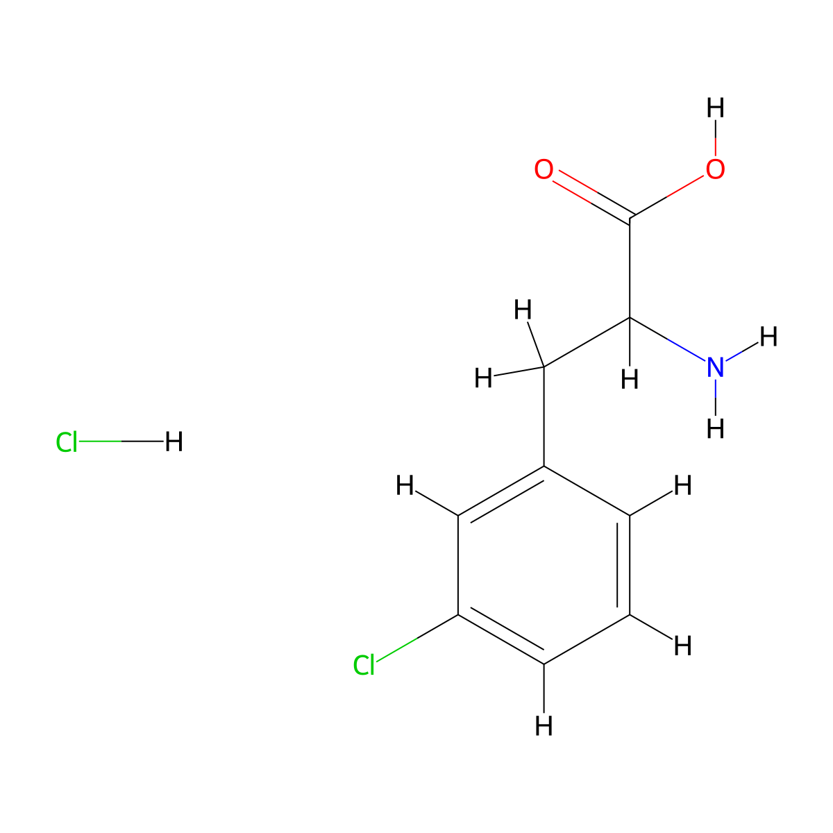 2-amino-3-(3-chlorophenyl)propanoic Acid Hydrochloride molecular structure, CAS 120108-62-5