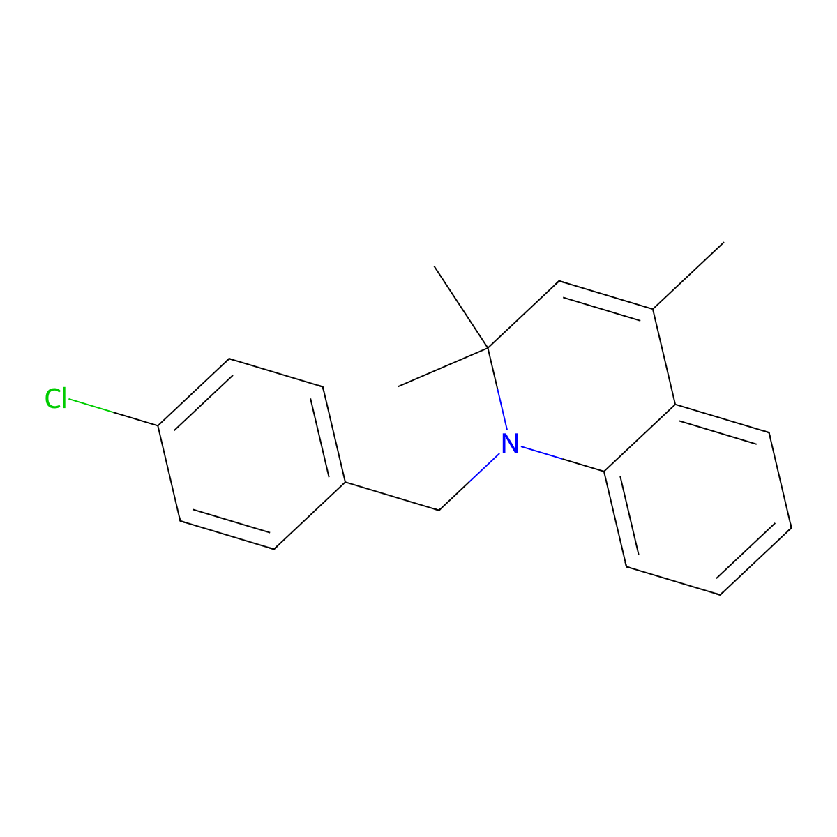 1-(4-Chlorobenzyl)-2,2,4-trimethyl-1,2-dihydroquinoline molecular structure, CAS 120109-44-6