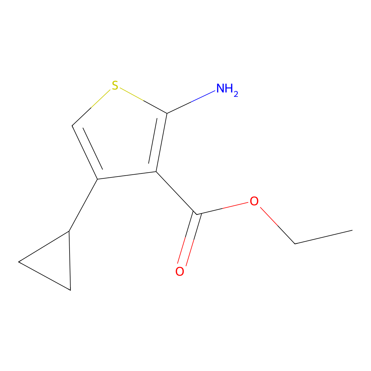 Ethyl 2-amino-4-cyclopropylthiophene-3-carboxylate molecular structure, CAS 120109-75-3