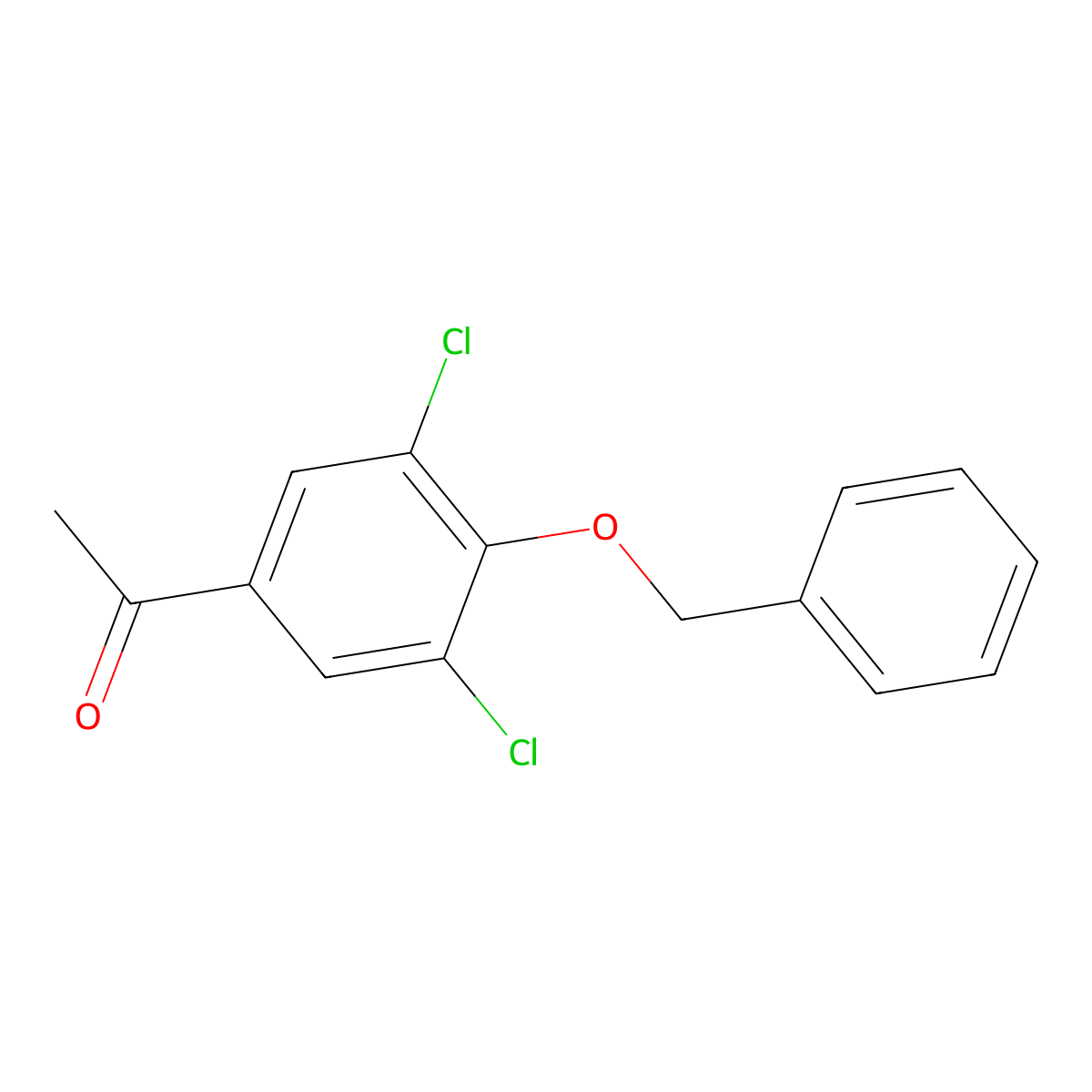 1-[4-(Benzyloxy)-3,5-dichlorophenyl]ethan-1-one molecular structure, CAS 120110-62-5