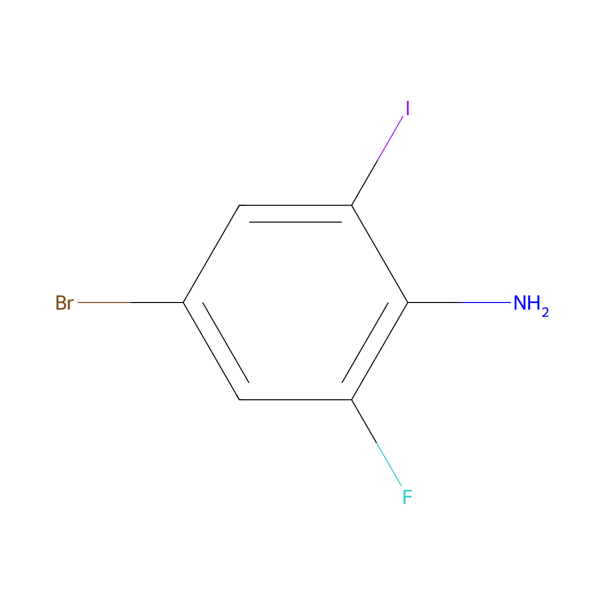 4-Bromo-2-fluoro-6-iodoaniline molecular structure, CAS 1201149-19-0