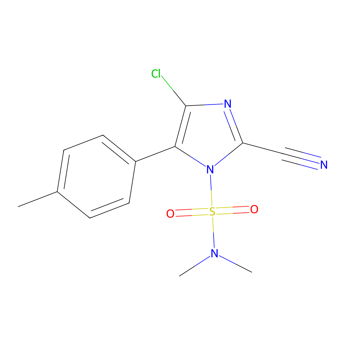 Cyazofamid molecular structure, CAS 120116-88-3