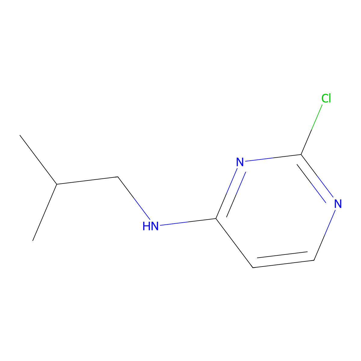 2-chloro-N-(2-methylpropyl)pyrimidin-4-amine molecular structure, CAS 1201176-19-3