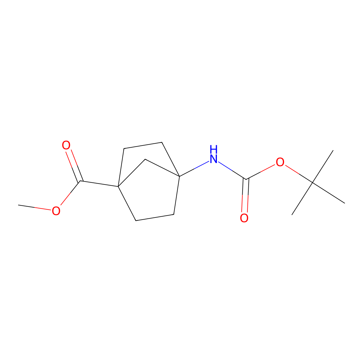 Methyl 4-{[(tert-butoxy)carbonyl]amino}bicyclo[2.2.1]heptane-1-carboxylate molecular structure, CAS 1201186-85-7