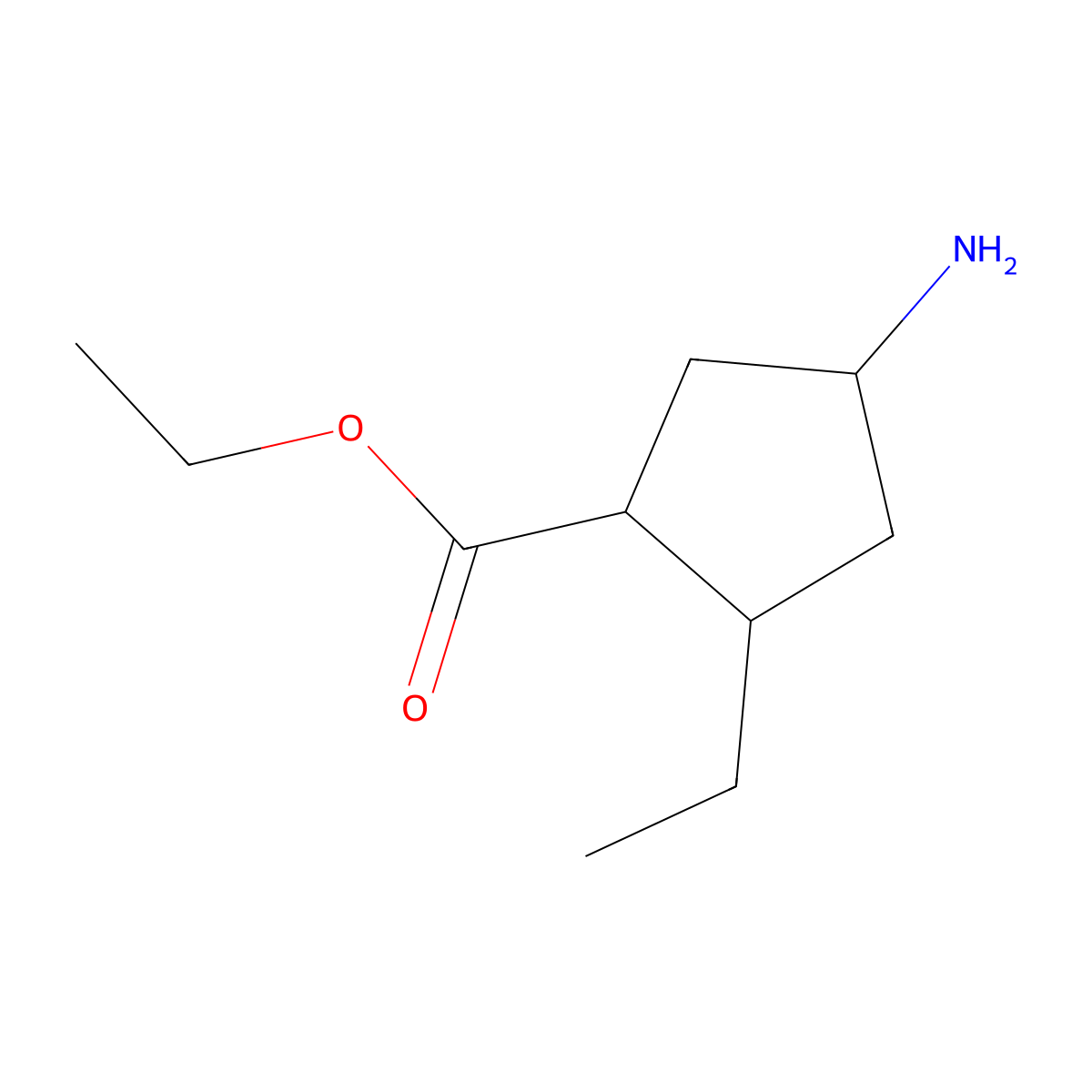 Ethyl 4-amino-2-ethylcyclopentanecarboxylate molecular structure, CAS 1201187-14-5