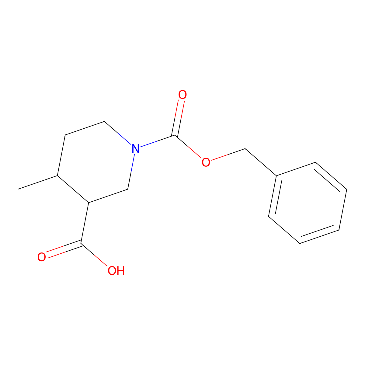 1-[(Benzyloxy)carbonyl]-4-methylpiperidine-3-carboxylic acid molecular structure, CAS 1201188-62-6