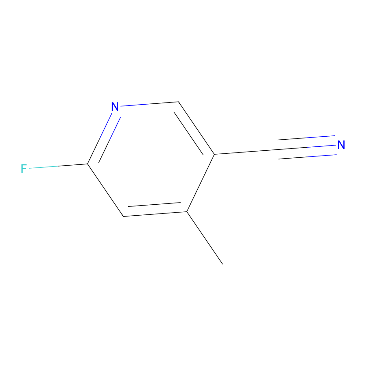 6-Fluoro-4-methylnicotinonitrile molecular structure, CAS 1201192-60-0