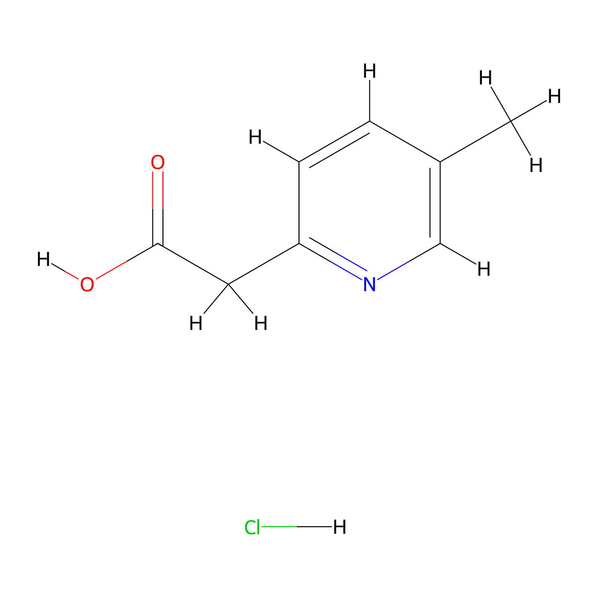 2-(5-Methylpyridin-2-yl)acetic acid hydrochloride molecular structure, CAS 1201194-56-0