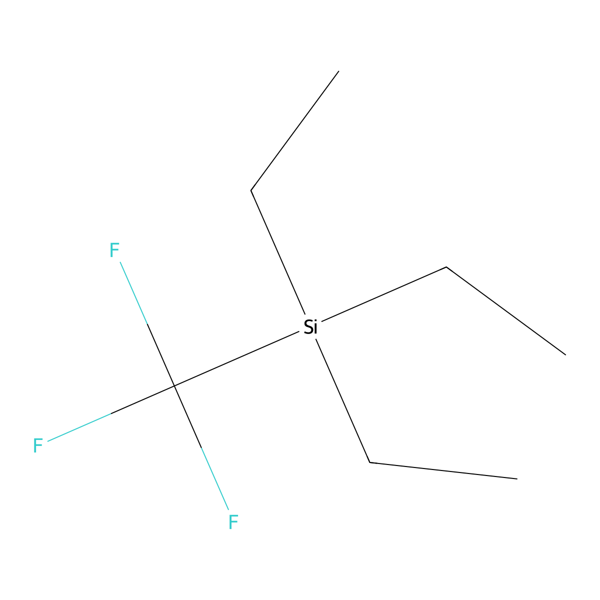 Triethyl(trifluoromethyl)silane molecular structure, CAS 120120-26-5