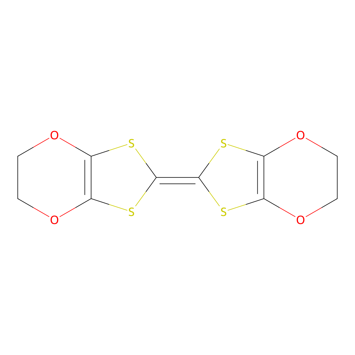 Bis(ethylenedioxy)tetrathiafulvalene molecular structure, CAS 120120-58-3
