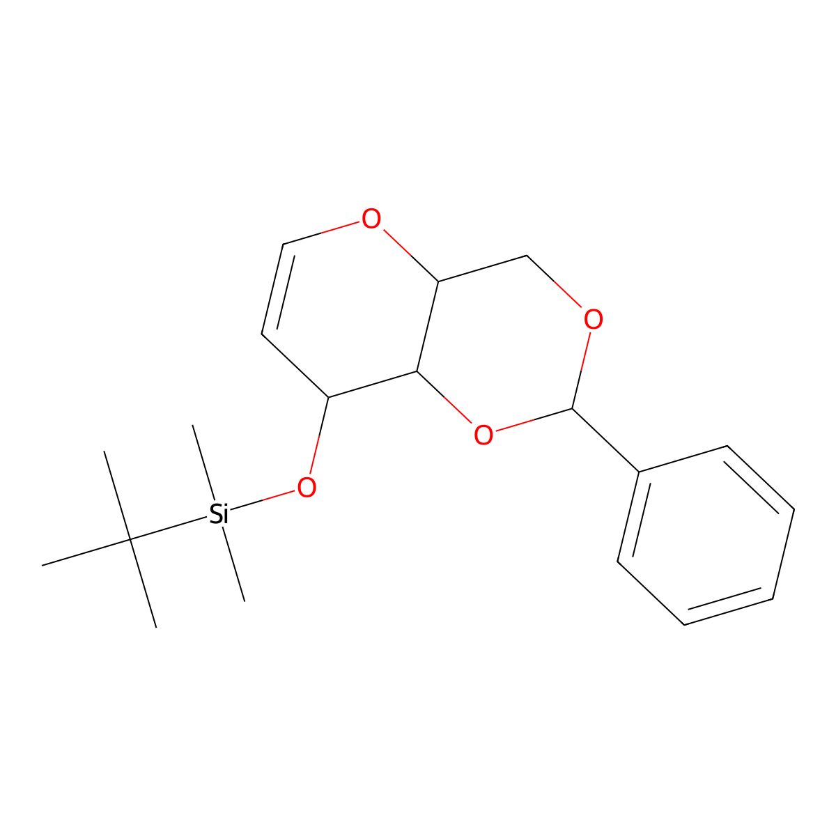3-O-Tert-butyldimethylsilyl-4,6-O-benzylidene-D-glucal molecular structure, CAS 120120-65-2
