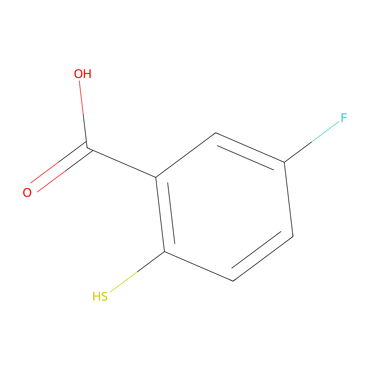 5-Fluoro-2-mercaptobenzoic acid molecular structure, CAS 120121-07-5
